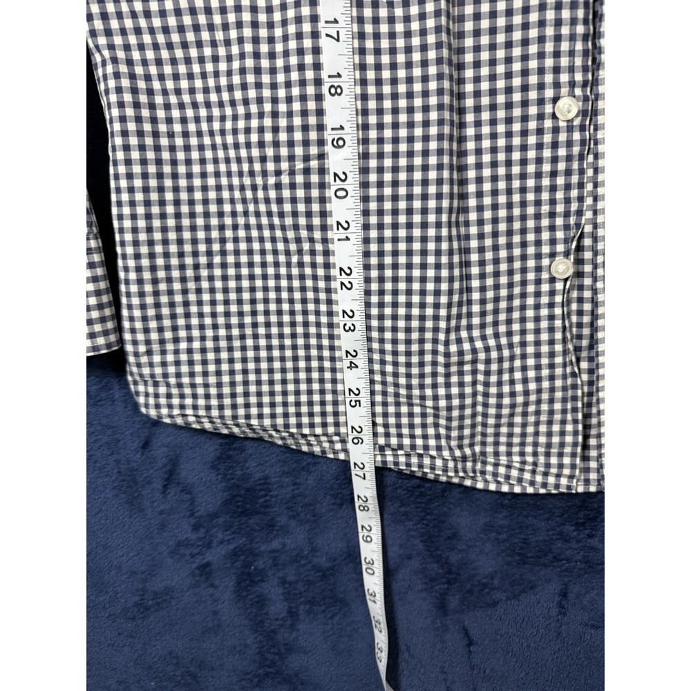 UNTUCKit Shirt Men's L Navy Blue Gingham Check Cotton Plaid Long‎ Sleeve - Picture 8 of 9